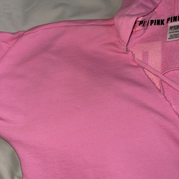 Women's XS Love Pink By Victoria Secret Lace Up Loose Baggie Pullover Hoodie Dog - Picture 7 of 8